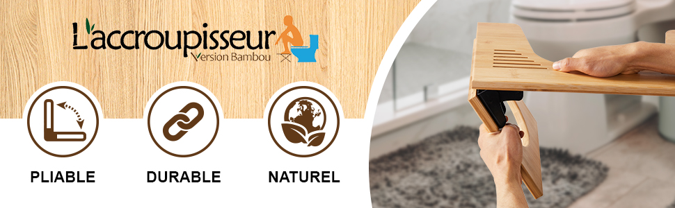 Tabouret De Toilette Pliable En Bois - Forme En C, Hauteur 7,5 Pouces, Support 350 Kg - Blanc Clair